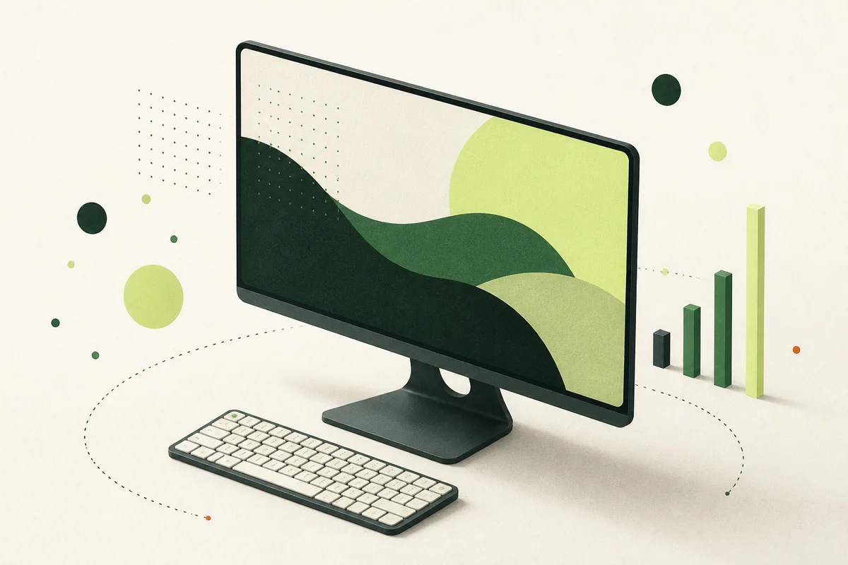 Original MacSpotter illustration representing the iMac 24-inch M4, two-port product family