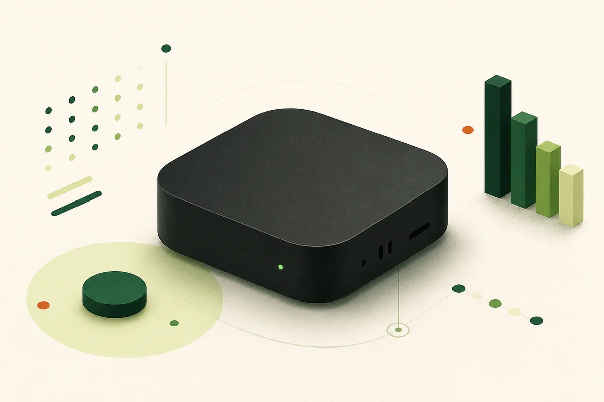 Original MacSpotter illustration representing the Mac mini with M4 product family