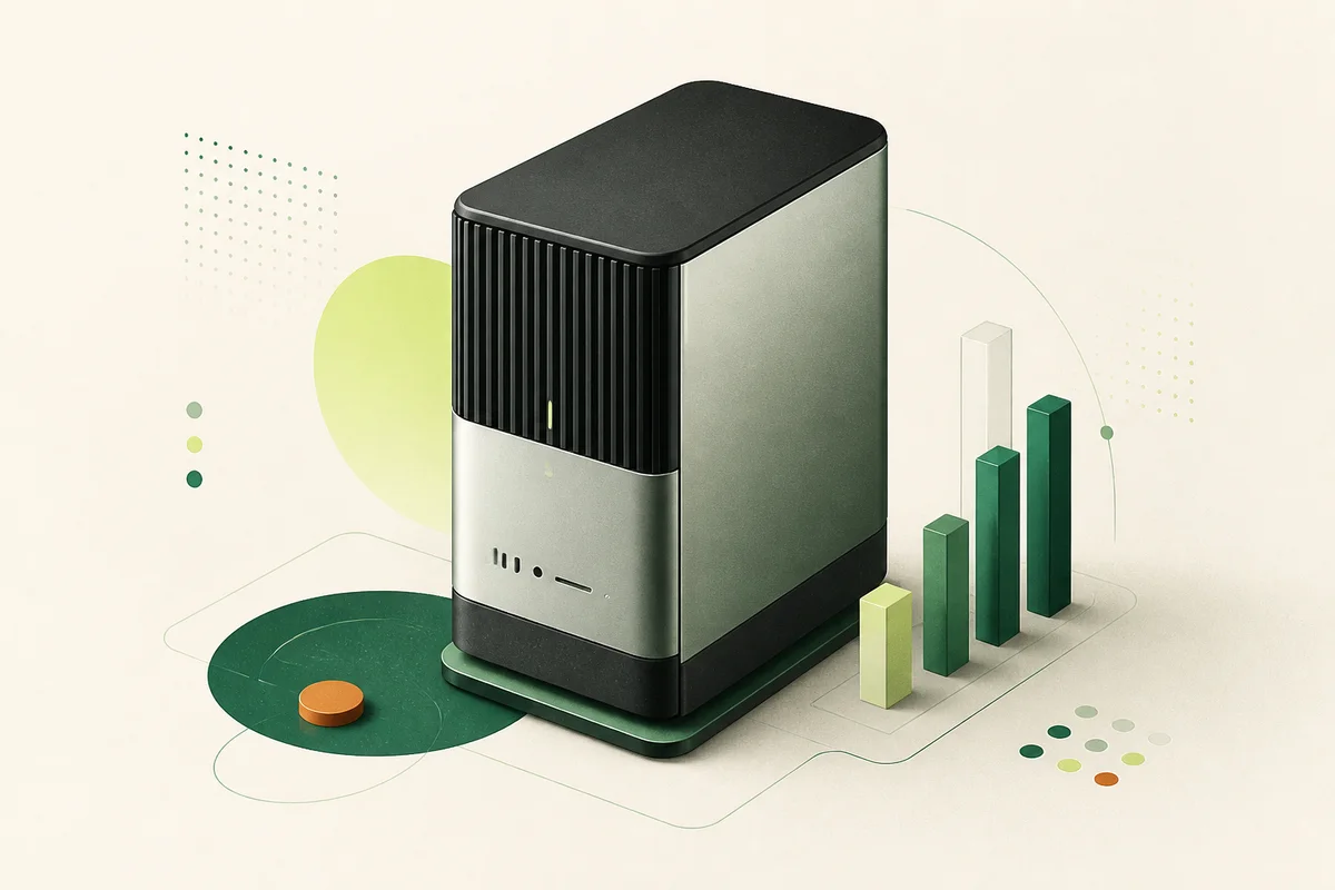 Original MacSpotter illustration representing the Mac Studio with M4 Max product family