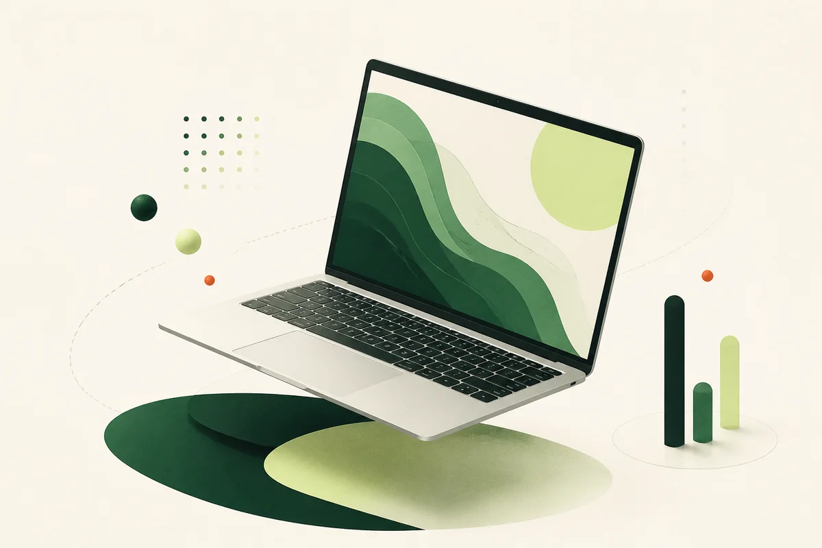Original MacSpotter illustration representing the MacBook Air 13-inch with M5 product family