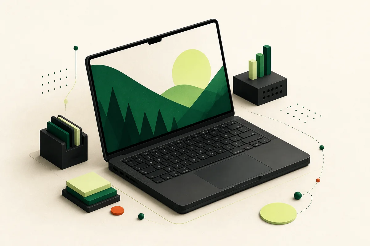 Original MacSpotter illustration representing the MacBook Pro 14-inch with M5 product family